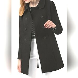 ALLEGRA K CLASSIC OVERCOAT SZ L BLACK